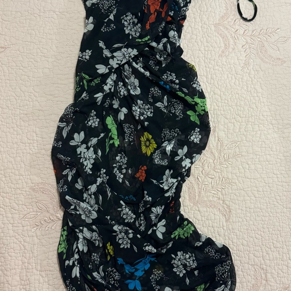 Versace Floral Print Mini Dress - Black Dress. - Picture 3 of 3